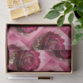 Luxe rode rozenweefsel papier set (Geschenk)