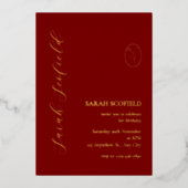 Luxe rode verjaardagsfolie uitnodiging (Voorkant)