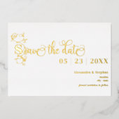 Luxe Romantic Flourish Wedding Save the Date Folie Uitnodiging (Voorkant)