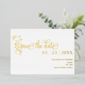 Luxe Romantic Flourish Wedding Save the Date Folie Uitnodiging (Staand Voorkant)
