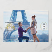 Luxe Romantic Flourish Wedding Save the Date Folie Uitnodiging (Achterkant)