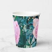 luxe romantic flowers botanical wallpaper papieren bekers (Rechts)