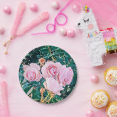 luxe romantic flowers botanical wallpaper papieren bordje (Feest)