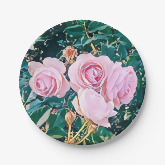 luxe romantic flowers botanical wallpaper papieren bordje (Voorkant)