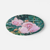 luxe romantic flowers botanical wallpaper papieren bordje (Gekanteld)