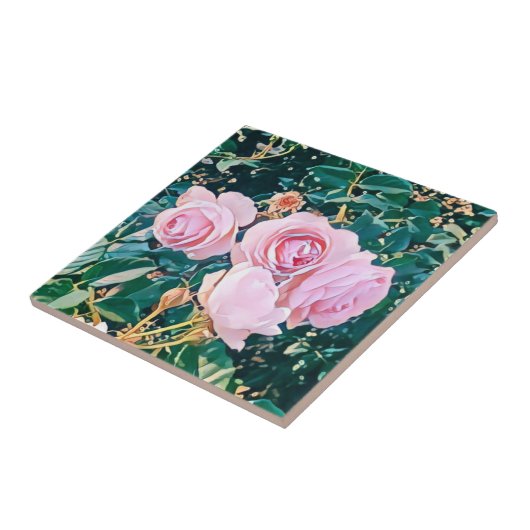 luxe romantic flowers botanical wallpaper tegeltje (Zijkant)