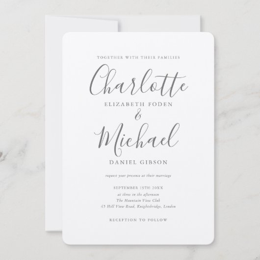Luxe Romantische Elegante Handtekening Script Brui Kaart (Voorkant)