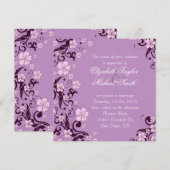 Luxe Romantische Floral Lavendel Bruiloft Uitnodig Kaart (Voorkant / Achterkant)