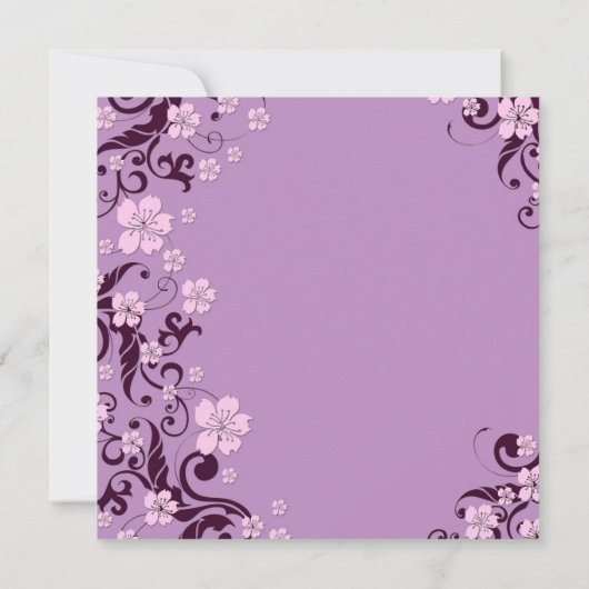 Luxe Romantische Floral Lavendel Bruiloft Uitnodig Kaart (Achterkant)