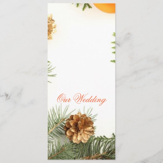 Luxe Romantische Kerstmis Winter Bruiloft Menu (Achterkant)