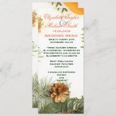 Luxe Romantische Kerstmis Winter Bruiloft Menu (Voorkant / Achterkant)