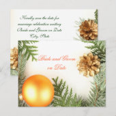 Luxe Romantische Kerstmis Winter Save datum kaart (Voorkant / Achterkant)