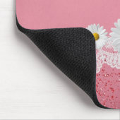 Luxe Romantische Roze Kant Mousepad Muismat (Hoek)