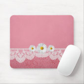 Luxe Romantische Roze Kant Mousepad Muismat (Met muis)