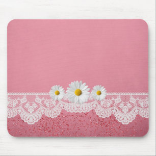 Luxe Romantische Roze Kant Mousepad Muismat