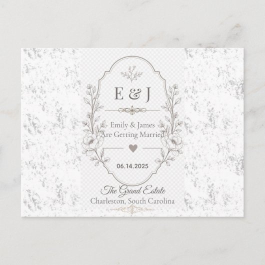 Luxe Romantische Trouwfeest Viering Design Aankondigingskaart (Voorkant)