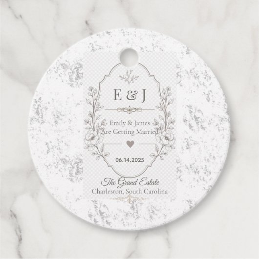 Luxe Romantische Trouwfeestviering Design Bedankjes Labels (Voorkant)
