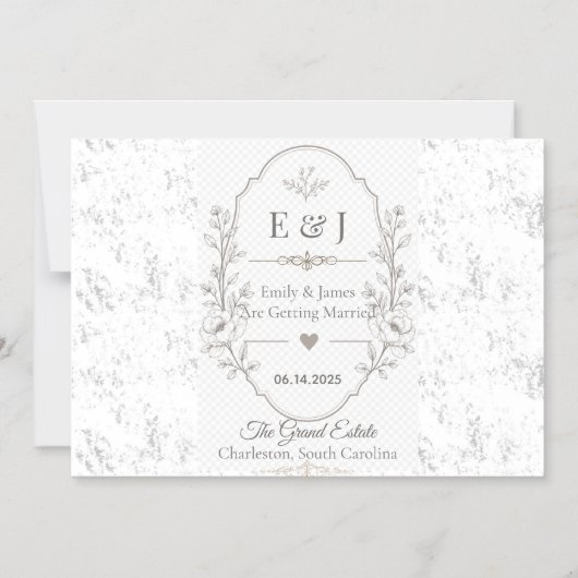 Luxe Romantische Trouwfeestviering Design Magnetische Uitnodiging (Voorkant)