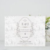 Luxe Romantische Trouwfeestviering Design Programmakaart (Staand voorkant)
