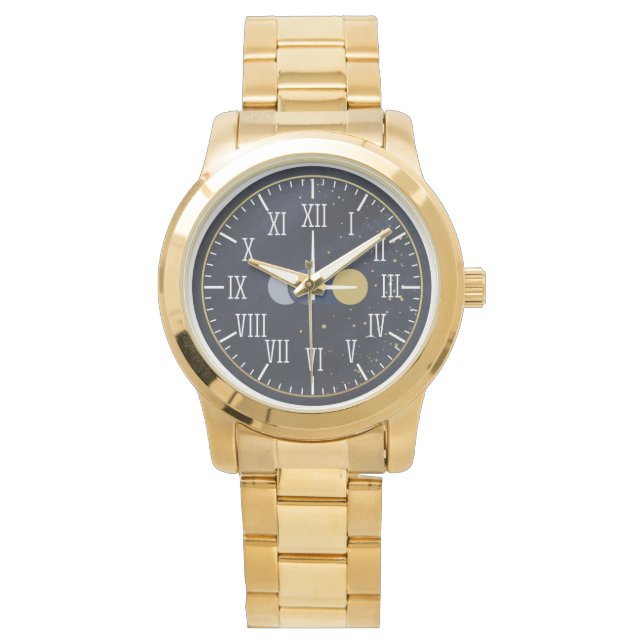 Luxe Romeinse cijfers Mannen Horloge (Voorkant)