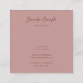 Luxe Rond Modern Handgeschreven Script Elite Vierkante Visitekaartje (Achterkant)