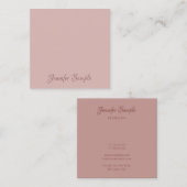 Luxe Rond Modern Handgeschreven Script Elite Vierkante Visitekaartje (Voorkant / Achterkant)