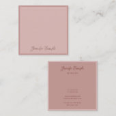 Luxe Rond Modern Handschrift Script Elite Vierkante Visitekaartje (Voorkant / Achterkant)