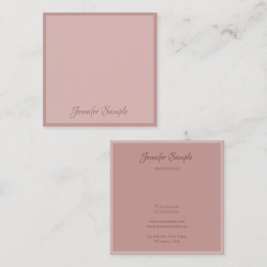 Luxe Rond Modern Handschrift Script Elite Vierkante Visitekaartje (Voorkant / Achterkant)