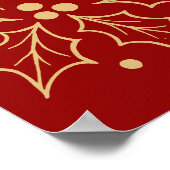 Luxe rood & antiek-gouden trouwposter poster (Hoek)