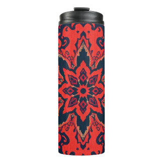 Luxe Rood Blauw Sierlijk Perzisch Medaillon Patroo Thermosbeker