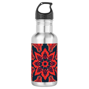 Luxe Rood Blauw Sierlijk Perzisch Medaillon Patroo Waterfles