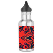 Luxe Rood Blauw Sierlijk Perzisch Medaillon Patroo Waterfles (Links)