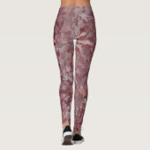 Luxe Rood Bruin Grijs Waterverf Abstracte Kunst Leggings (Achterkant)