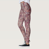 Luxe Rood Bruin Grijs Waterverf Abstracte Kunst Leggings (Links)