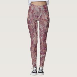 Luxe Rood Bruin Grijs Waterverf Abstracte Kunst Leggings