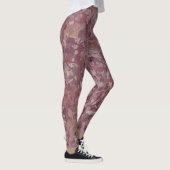 Luxe Rood Bruin Grijs Waterverf Abstracte Kunst Leggings (Rechts)