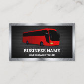 Luxe Rood Bus Stadsrondleidingen Reisagent Visitekaartje (Voorkant)