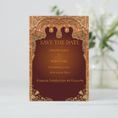 Luxe Rood en Goud Bewaar de Datum Kaart (Staand voorkant)