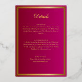 Luxe rood en goud bruiloft details Kaart (Voorkant)
