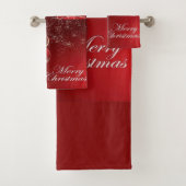 Luxe rood en goud kerstversiering bad handdoek (Insitu)