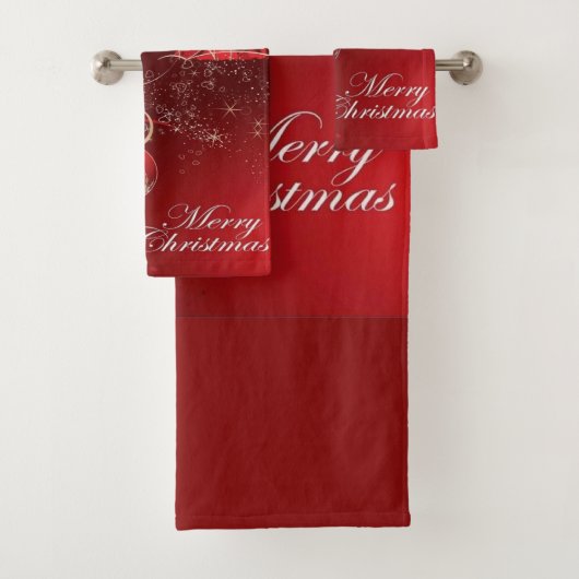 Luxe rood en goud kerstversiering bad handdoek (Insitu)