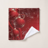 Luxe rood en goud kerstversiering bad handdoek (Wasdoekje)