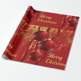 Luxe rood en goud kerstversiering cadeaupapier