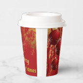 Luxe rood en goud kerstversiering papieren bekers (Rechts)