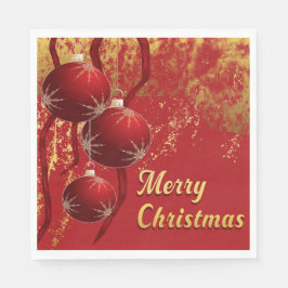 Luxe rood en goud kerstversiering servet