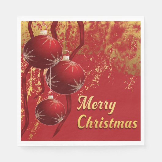 Luxe rood en goud kerstversiering servet (Voorkant)