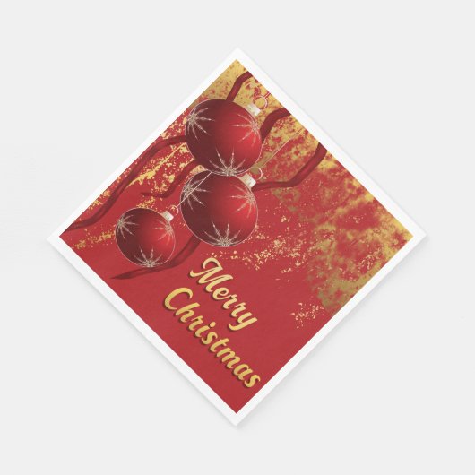 Luxe rood en goud kerstversiering servet (Hoek)