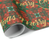 Luxe rood en groen kerstinpakpapier cadeaupapier (Rol Hoek)