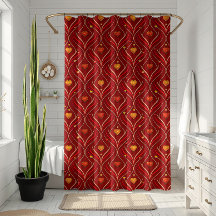 Luxe Rood Goud Art Deco Abstract Patroon
