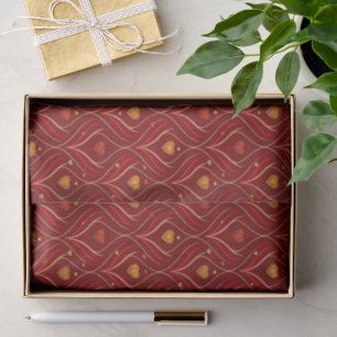 Luxe Rood Goud Art Deco Abstract Patroon Tissuepapier